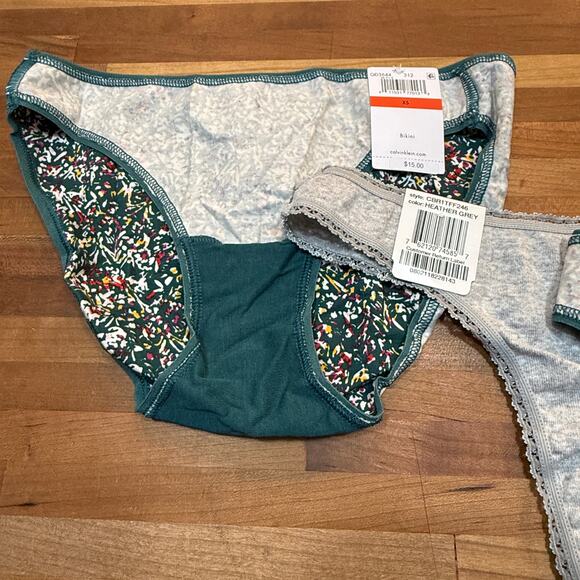 Assorted Cotton panty bundle, set of 3 green/grey XS - Picture 10 of 11